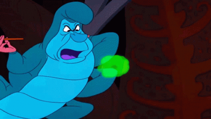 Alice In Wonderland Caterpillar Blowing GIF