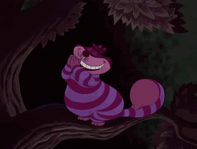 Alice In Wonderland Creshire Jumping Disappearing GIF