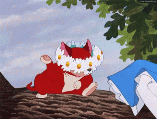 Alice In Wonderland Dinah Playing GIF