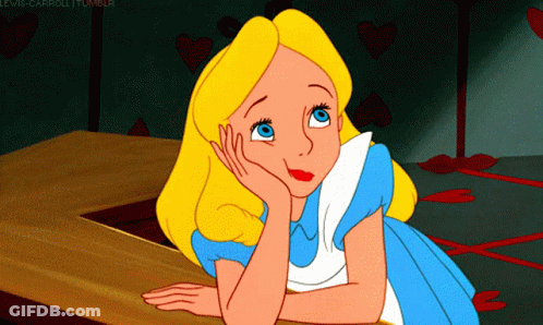 Alice In Wonderland Hand On Chin GIF