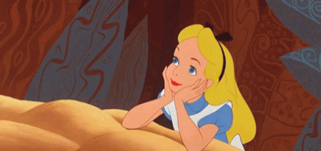 Alice In Wonderland Hands In Chin GIF