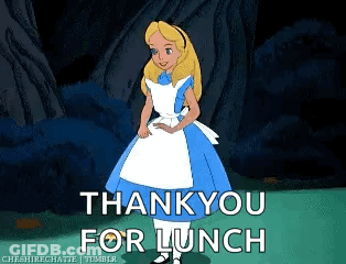 Alice In Wonderland Saying Thank You For Lunch GIF