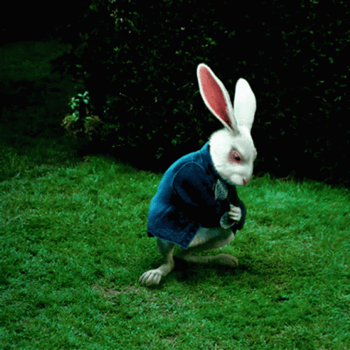 Alice In Wonderland White Rabbit Clock GIF