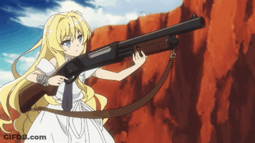 Alice Kisaragi Shotgun Aim And Fire GIF