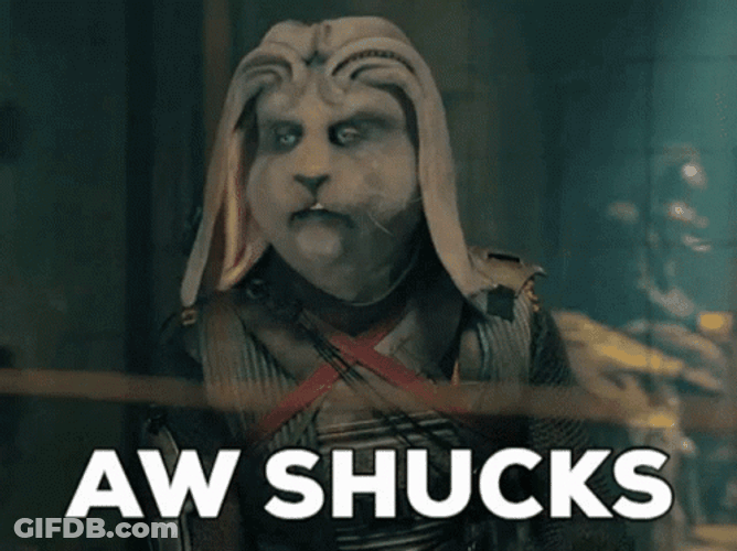 Alien Aww Shucks GIF