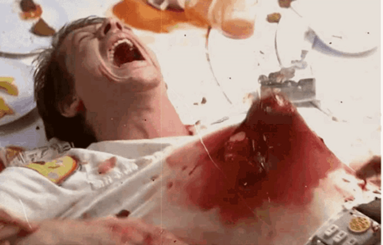 Alien Chestburster Cat Surprise Parody GIF