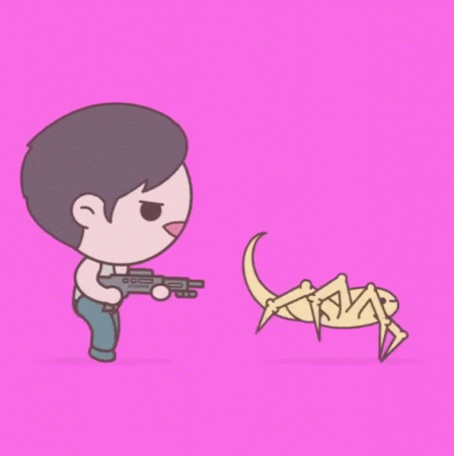 Alien Chestburster Chased Cartoon Boy GIF