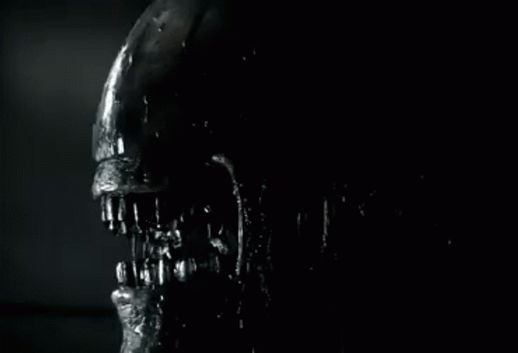 Alien Chestburster Emerging From Xenomorph Mouth GIF