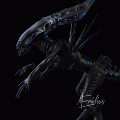 Alien Chestburster Spinning Shot GIF
