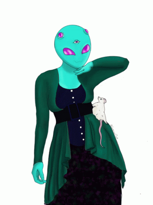 Alien Costume Mouse Glitch GIF