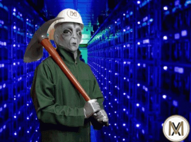 Alien Goes Mining GIF