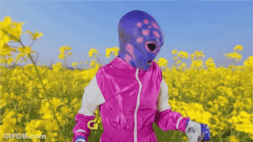 Alien Mascot Sneeze During Spring GIF