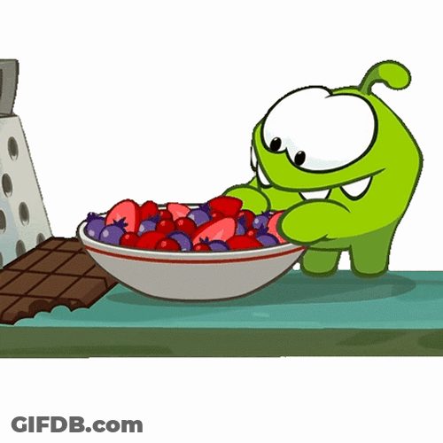 Alien Munching Bowl Of Berry GIF