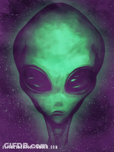Alien Painting With Website GIF