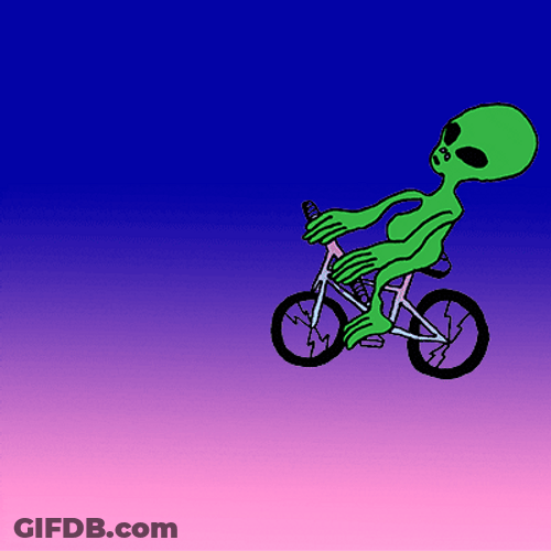 Alien Riding Cycle GIF
