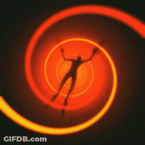 Alien Stuck In Spiral Loop GIF