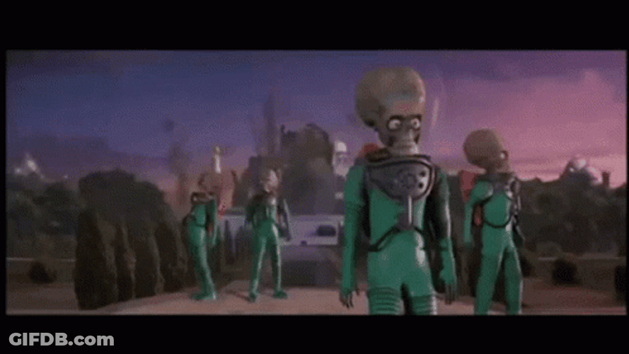 Aliens Head Splat Mars Attacks GIF