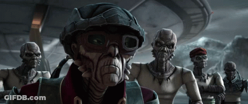 Aliens Standing Together One Wearing Goggles GIF