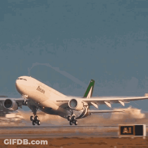 Alitalia Airplane Take Off GIF