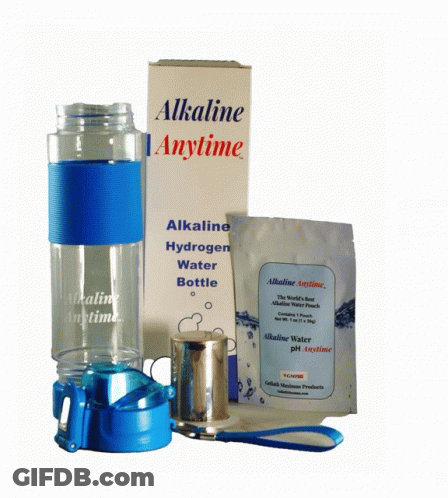 Alkaline Anytime Bottle Next To Box GIF