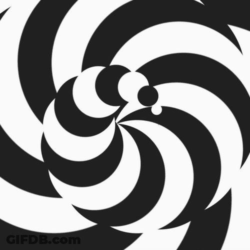 All Black 3D Twirl Illusion GIF