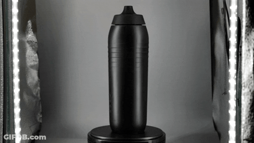 All Black Athletic Water Bottle GIF