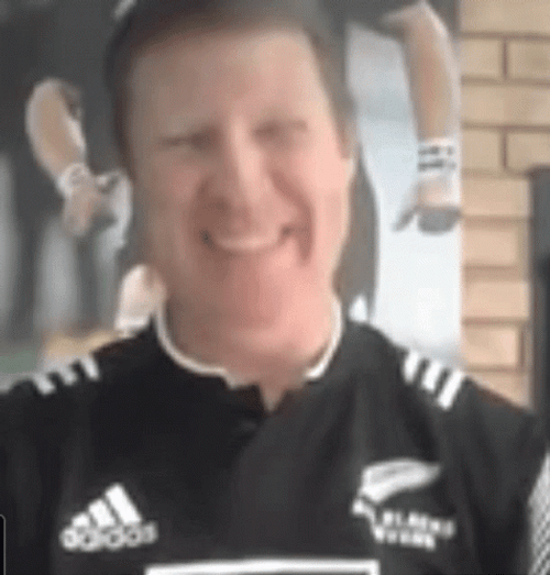 All Black Creepy Rugby Player GIF