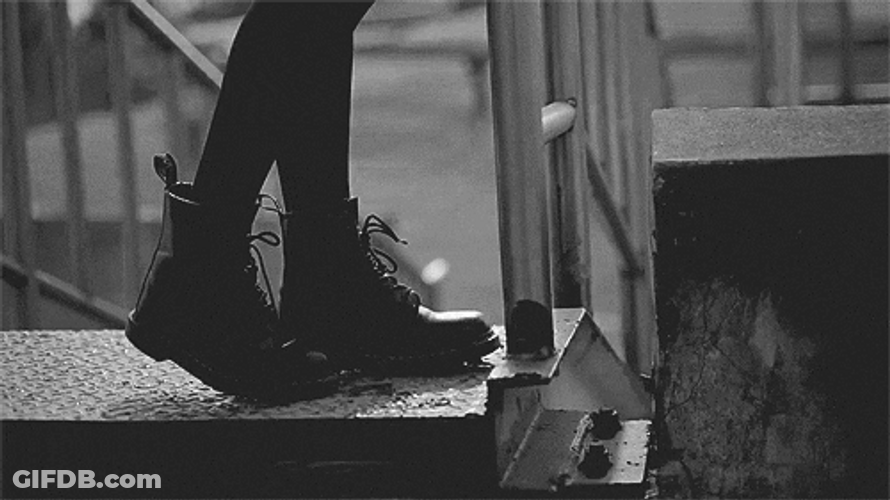 All Black Dr. Martins Boots GIF