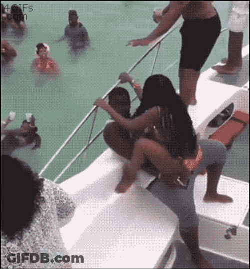 All Black Funny Yacht Fall Off Dance GIF