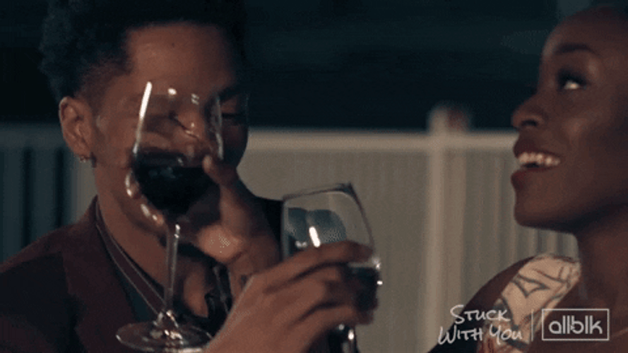 All Black Red Wine Cheers GIF