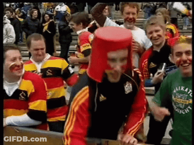 All Black Rugby Fans Screaming GIF