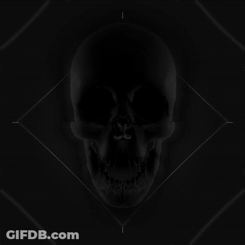 All Black Skull Silhouette Loop GIF