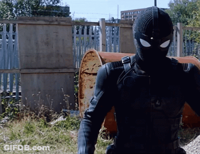 All Black Spiderman Costume GIF