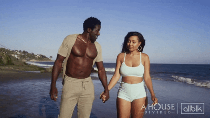 All Black Sweet Couple Beach Date GIF