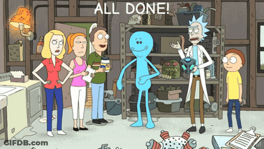 All Done Meeseeks Disappearing Rick And Morty GIF