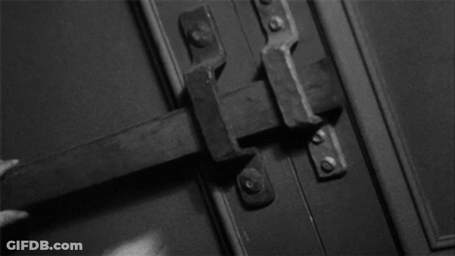 All Doors Locked Greyscale GIF