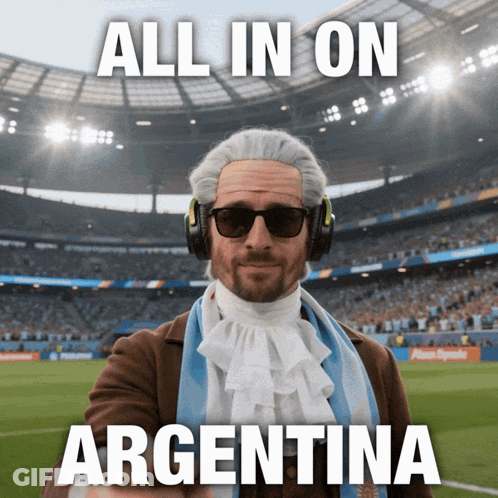 All In On Argentina Man With Wig Sunglasses GIF