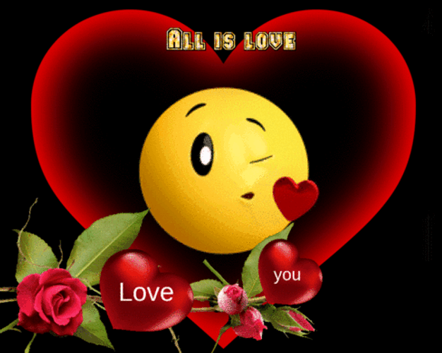 All Is Love Kiss Emoji Graphic Art GIF