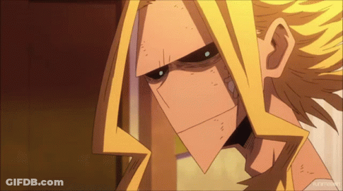 All Might Cartoon Face GIF
