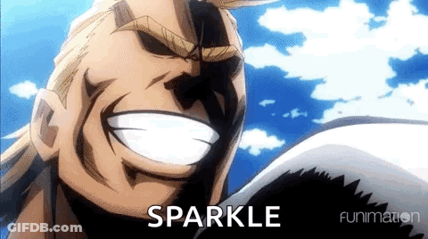All Might Smiling With Sparkle GIF