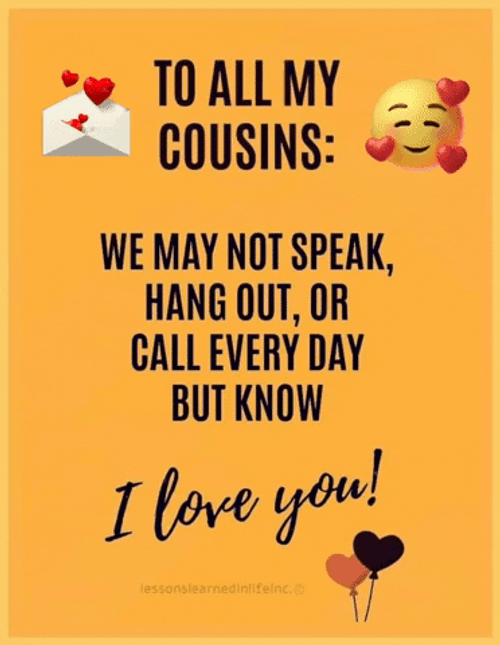 All My Love Happy Cousins Day GIF