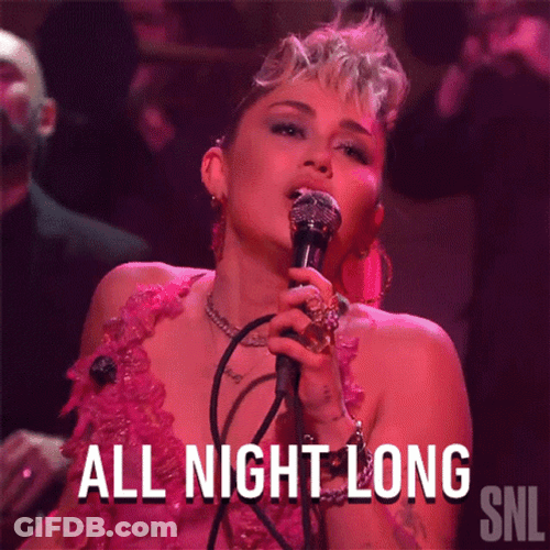 All Night Long Miley Cyrus Singing GIF