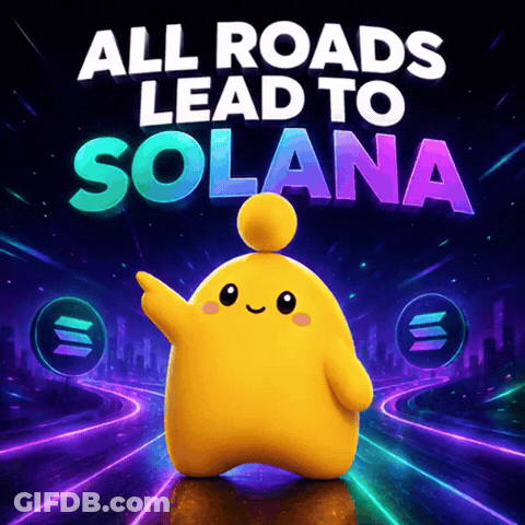 All Roads Lead To Solana Yellow Character GIF