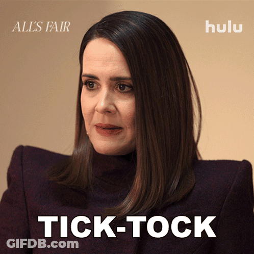 All's Fair Poster With Woman Tick-Tock GIF