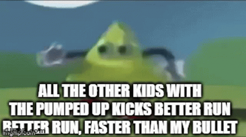 All The Other Kids With The Pumped Up Kicks Better Run Better Run Faster Than My Bullet . GIF