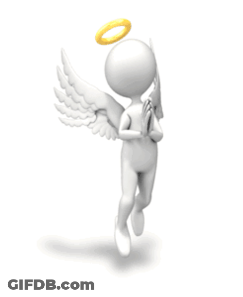 All White Angel Animation GIF