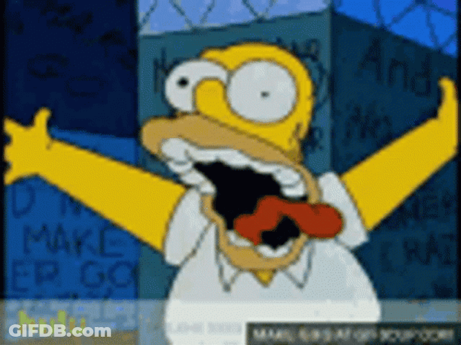 All Work And No Play Crazy Homer GIF