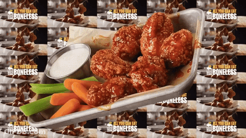 All You Can Eat Boneless Chicken Wings GIF