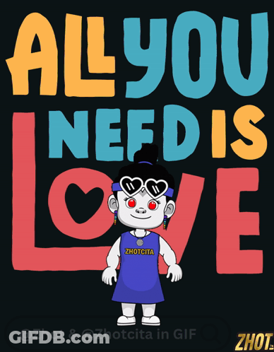All You Need Is Love Cartoon Poster GIF