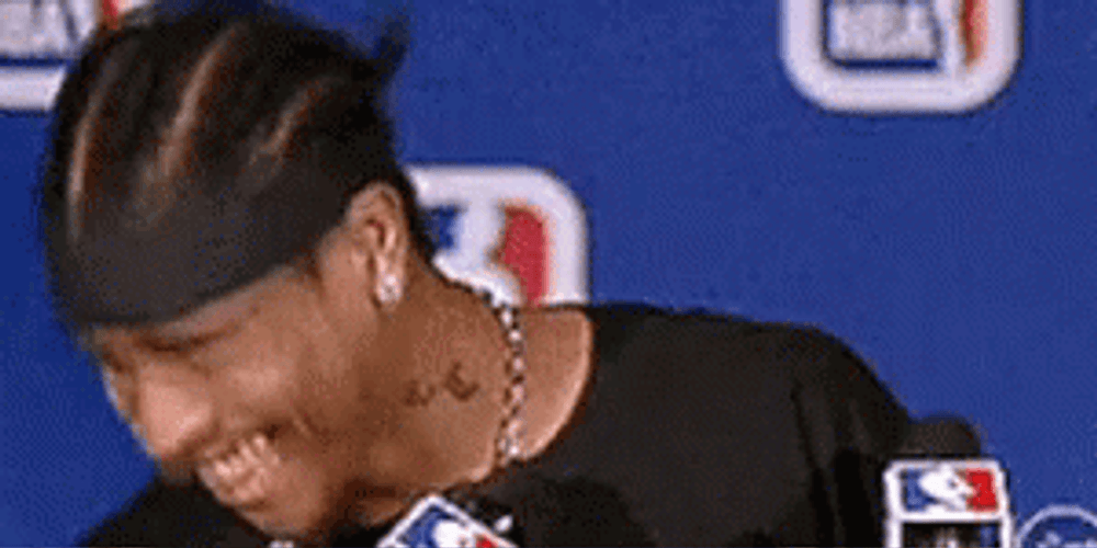 Allen Iverson Laughing Basketball Star Practice GIF